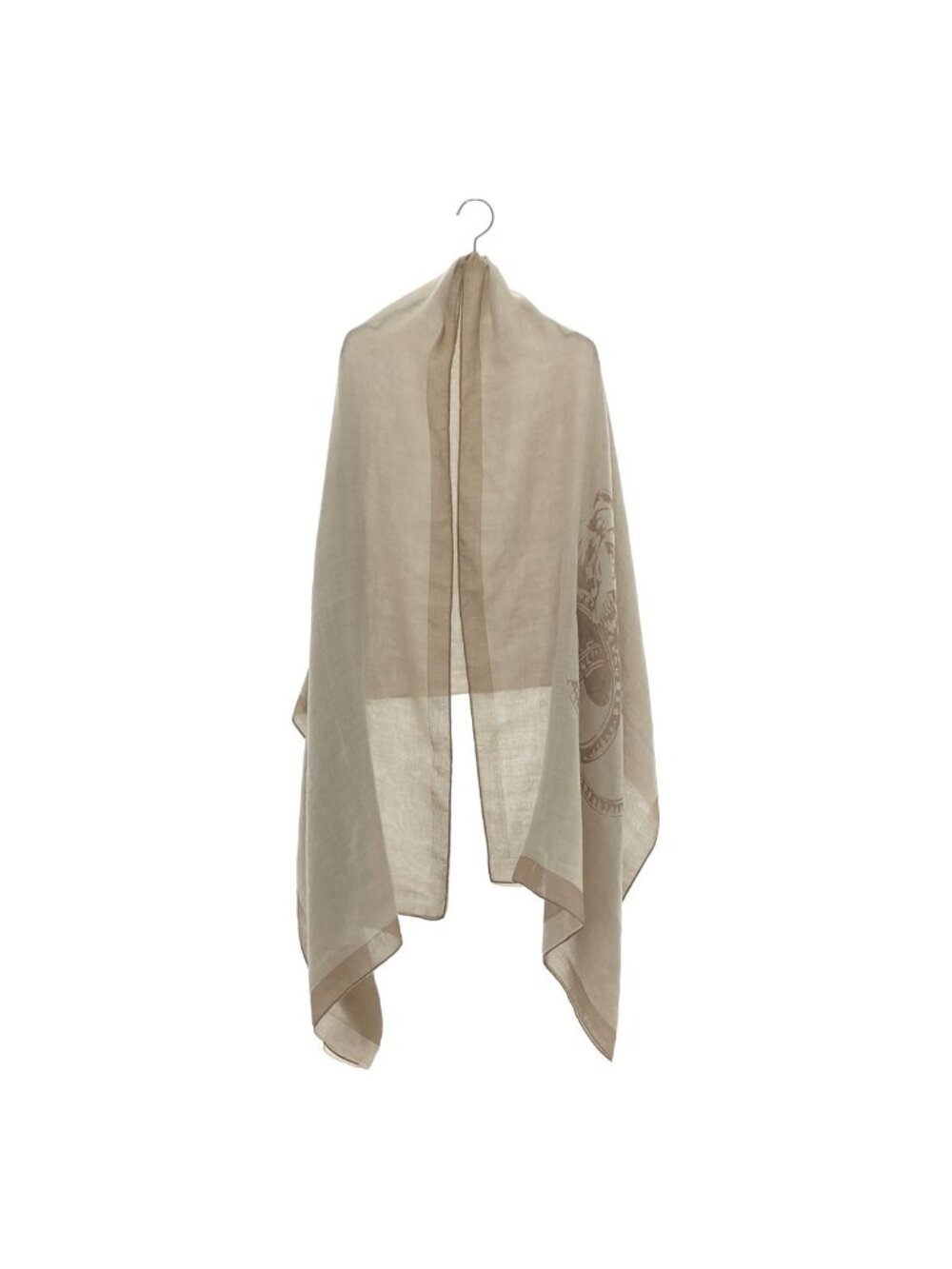 Chanel Cashmere Silk Lion Shawl Beige Scarf